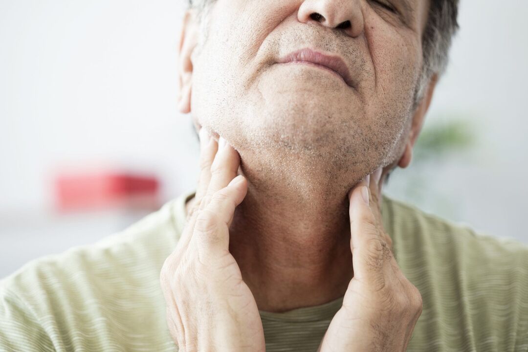 Inflammation of the lymph nodes as the cause of neck pain